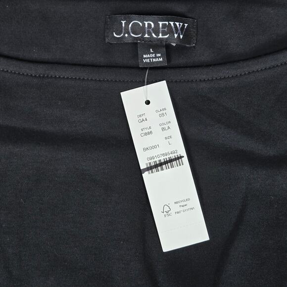 J. Crew Bubble-hem mixy dress Black CI886 L NWT - Picture 3 of 11